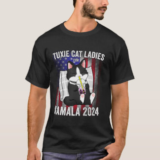 Camiseta Damas de gato tuxie para la presidencia de Kamala 