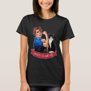 Camiseta Damas de gatos sin hijos votan por mujeres Rosie T