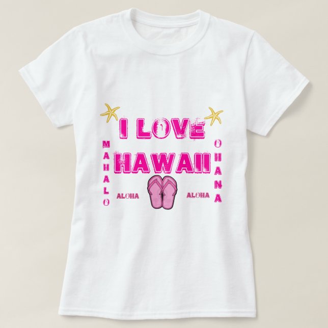 Camiseta Damas de la Colección Hawaii Aloha (Diseño del anverso)