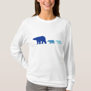 Camiseta Damas De "Oso Polar" De Hoody Long Sleeve