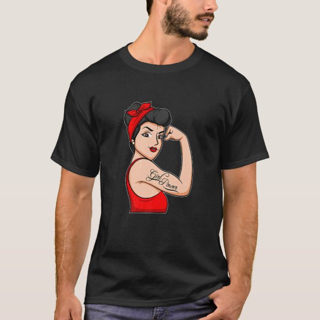 Camiseta Damas de Rockabilly Chica Chica retro vendaje tatu (Anverso)