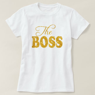 Camiseta Damas El Jefe Faux Gold Shimmer Purpurina