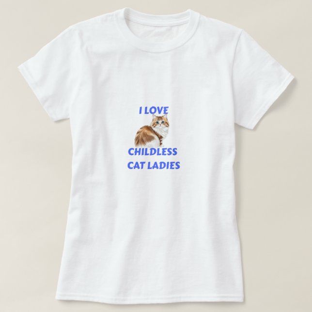 Camiseta Damas Felinas sin Hijos (Diseño del anverso)
