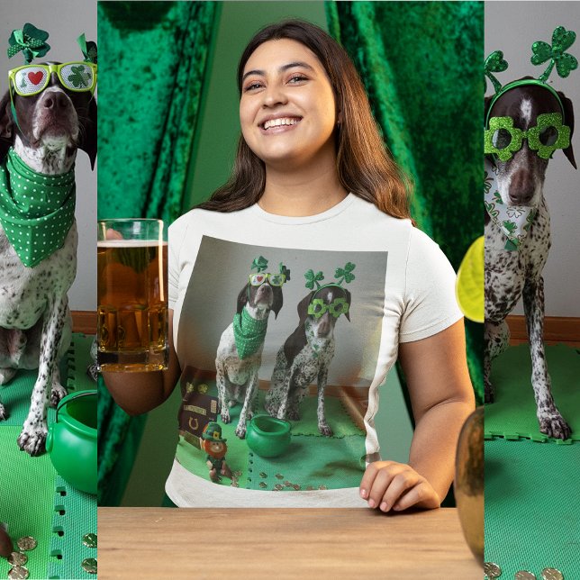 Camiseta Damas Fiestas del Día de San Patricio (St. Patrick's Day Dogs Party Ladies T-Shirt)