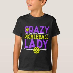 Camiseta Damas locas pickleball señora divertida pelota de