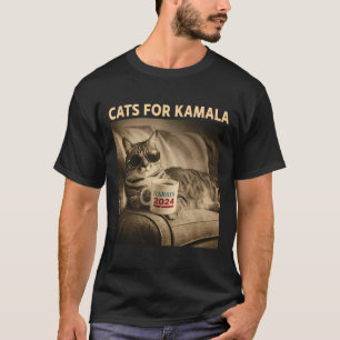 Camiseta Damas Para Kamala, Divertido Gato 2024 Presidente