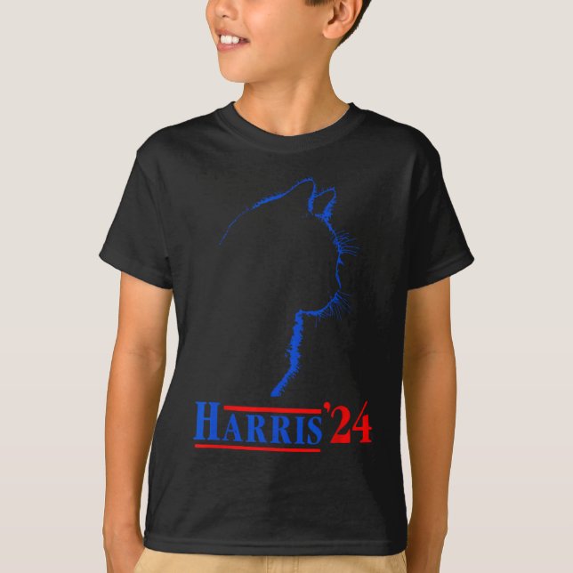 Camiseta Damas Para Kamala, Divertido Gato 2024 Presidente  (Anverso)