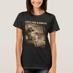 Camiseta Damas Para Kamala, Divertido Gato 2024 Presidente 