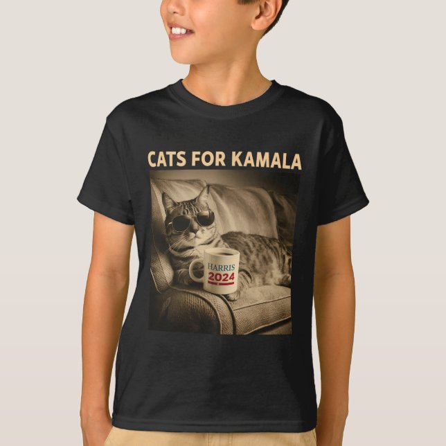 Camiseta Damas Para Kamala, Divertido Gato 2024 Presidente  (Anverso)