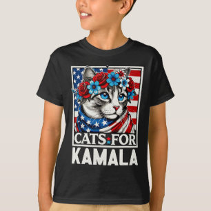 Camiseta Damas para Kamala Gato Divertido 2024 Presidente K