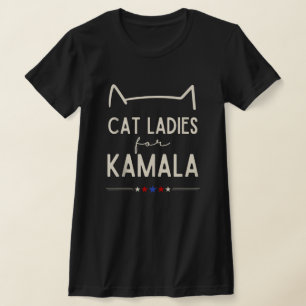 Camiseta Damas sin hijos y con gatos votan por Kamala Harri