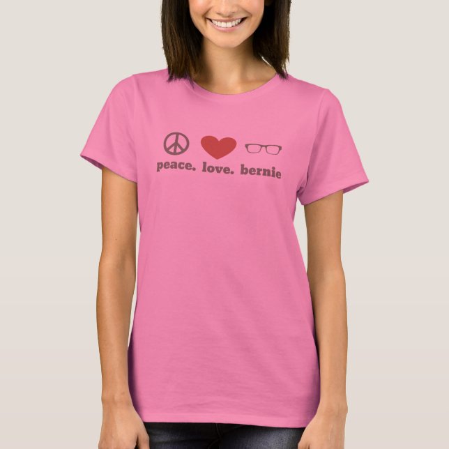 Camiseta Damas Tye Peace Love Bernie Tees (Anverso)