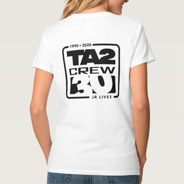 Camiseta Damas V-Cuello (Blanco) (Reverso)