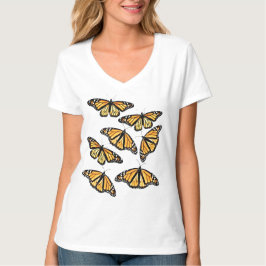 Camiseta Damas V Tee de cuello de muchos monarcas