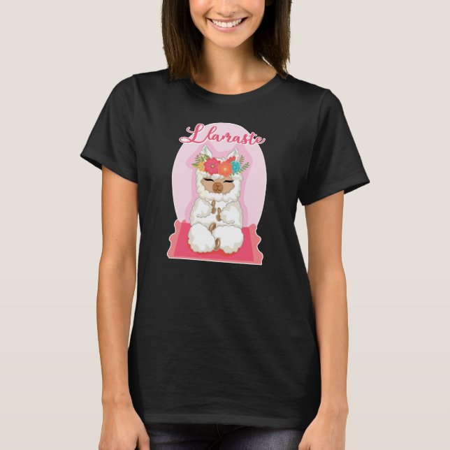 Camiseta Damas Yoga Lamaste Kawaii Llama Namaste (Anverso)