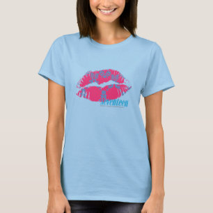 Camiseta Damasco Aguamarina-Magenta