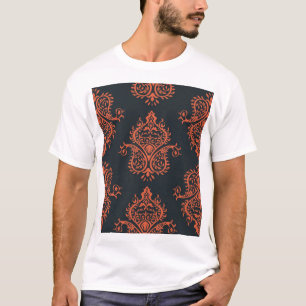 Camiseta damasco oriental: patrón de cosecha mediterráneo.