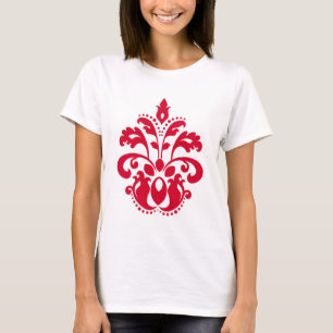 Camiseta Damasco rojo del victorian de la elegancia