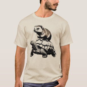 Camiseta Damasio Hírax Divertido Montando una Tortuga - Úni