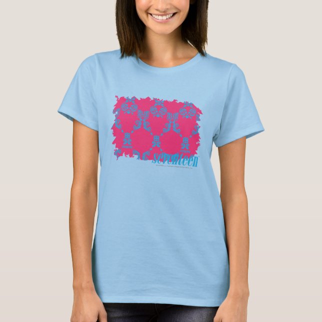 Camiseta Damask Aqua-Magenta 3 (Anverso)
