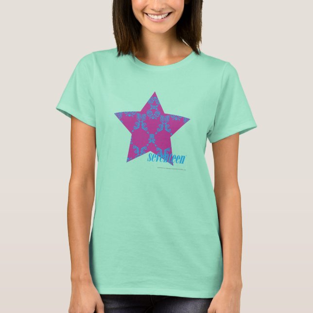 Camiseta Damask Aqua-Purple 3 (Anverso)