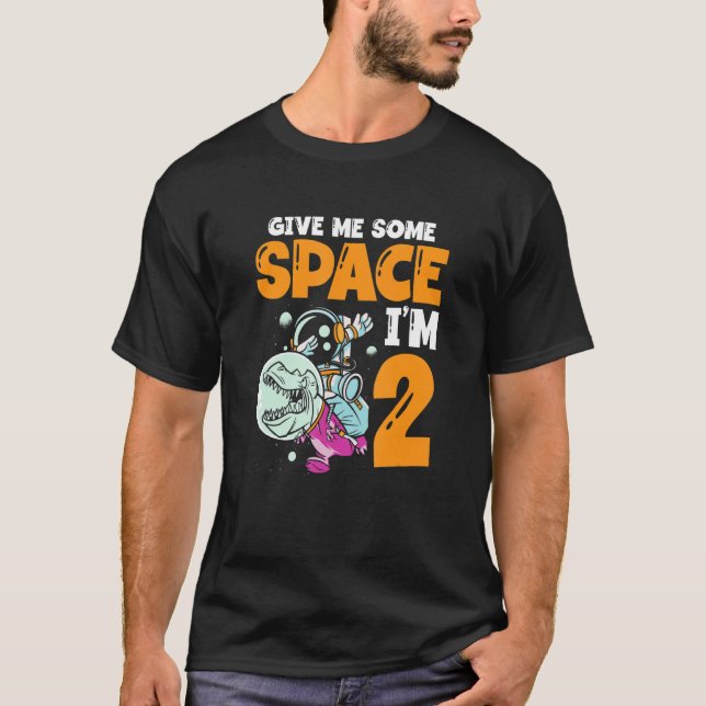 Camiseta Dame algo de espacio que tengo 2 astronautas felic (Anverso)