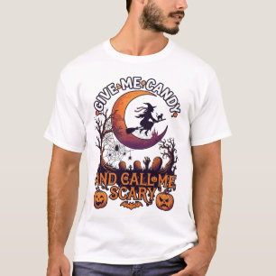 Camiseta Dame Caramelo Llama Bruja Espantosa Luna Calabazas