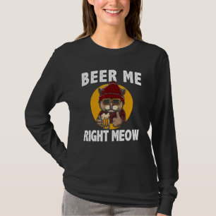 Camiseta Dame Cerveza Ahora Mismo Gato Bebiendo Cerveza