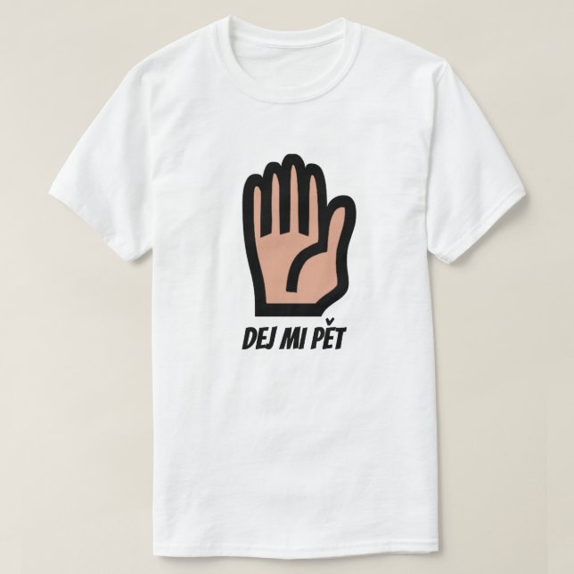 Camiseta dame cinco en checo (Diseño del anverso)