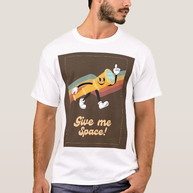 Camiseta Dame espacio, divertida cosecha retro, telescopio  (Anverso)
