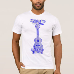 Camiseta Dame la guitarra y nadie sale herido.retro azul