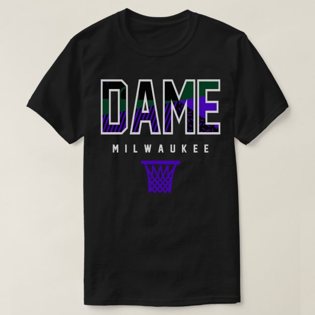 Camiseta Dame Milwaukee Basketball Retro (Diseño del anverso)