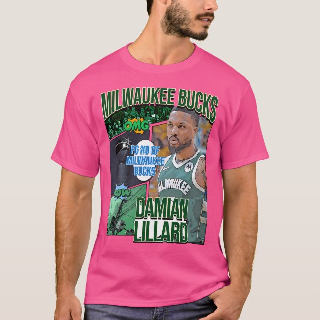 Camiseta Damian Lillard Basketball Art Bucks 1 (Anverso)