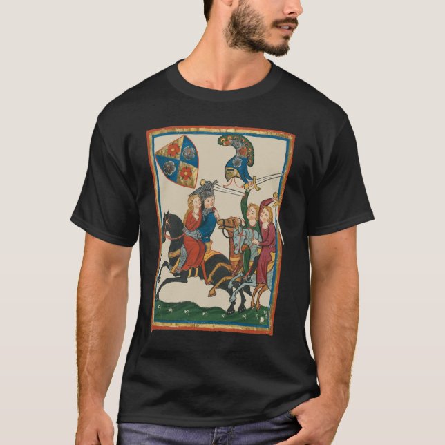 Camiseta Damsel en peligro, arte medieval del siglo XIV (Anverso)