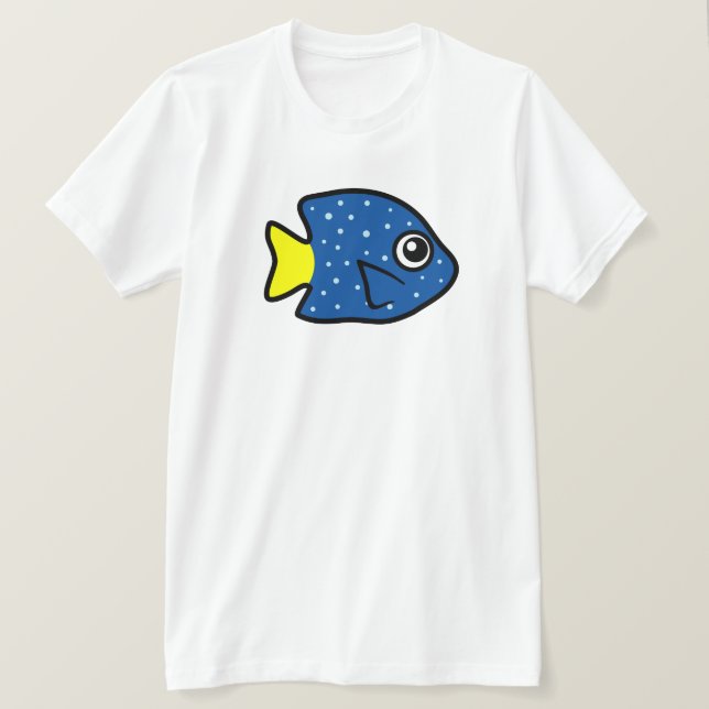 Camiseta Damselfish de rabo amarillo lindo (Anverso del diseño)