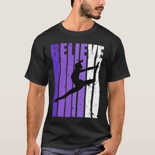 Camiseta Dance Believe Silhouette Colorful Purple Leaping (Anverso)