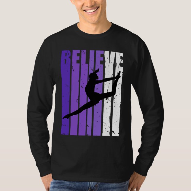 Camiseta Dance Believe Silhouette Colorful Purple Leaping (Anverso)
