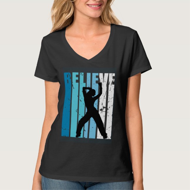 Camiseta Dance Retro Believe Turquoise Girl Dancer Fan Woma (Anverso)