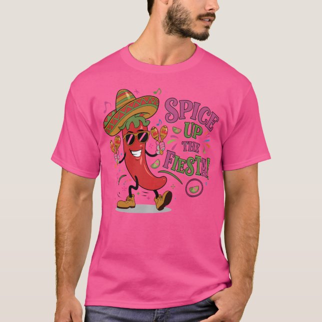 Camiseta Dancing Chili Pepper Sombrero Maracas Cinco De May (Anverso)