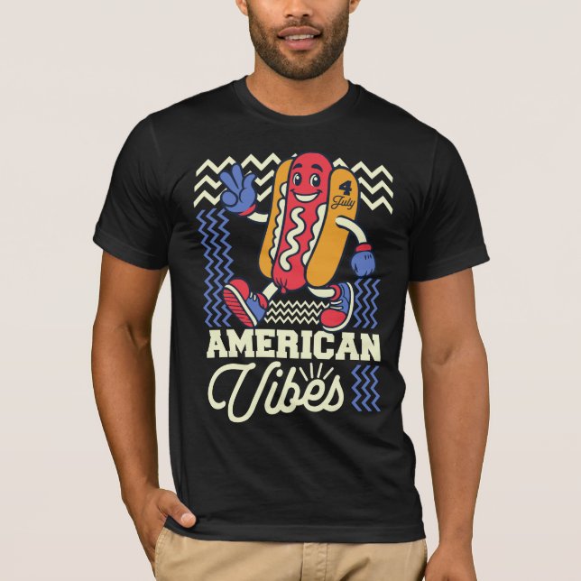 Camiseta Dancing Dog - American Vibes 4th of July Tee (Anverso)