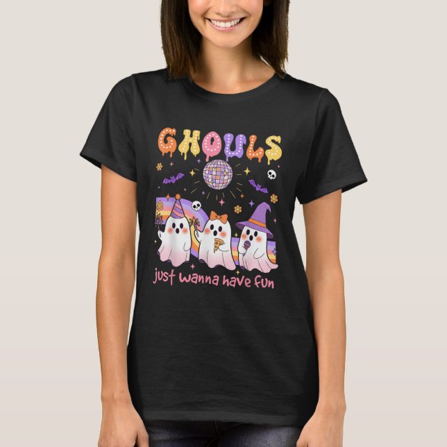 Camiseta Dancing Ghost Ghouls Just Wanna Have Fun Halloween (Anverso)