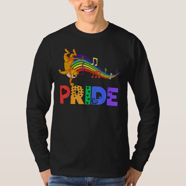 Camiseta Dancing Leopard Pride Dad Rainbow Men Women Girls  (Anverso)