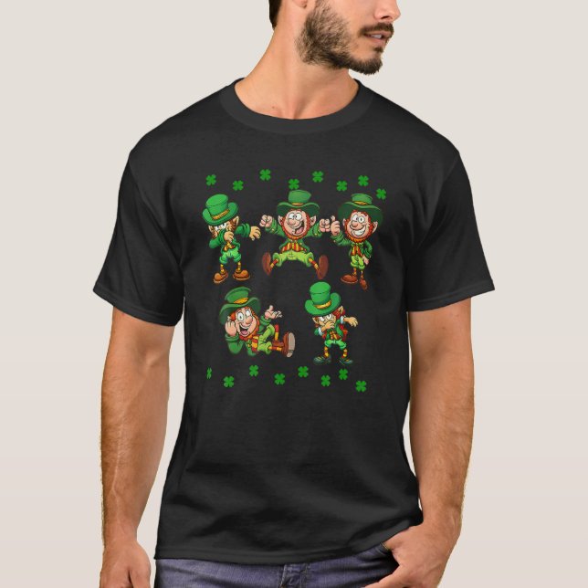 Camiseta Dancing Leprechauns St Patrick's Day Funny Boys Gi (Anverso)