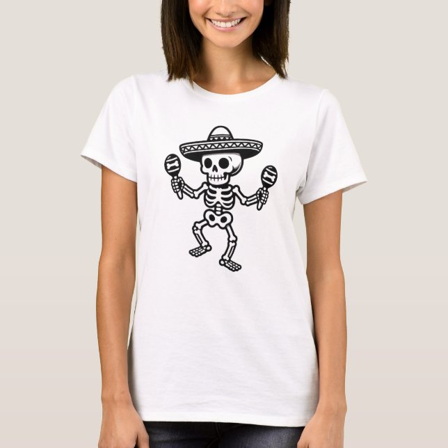 Camiseta Dancing Mexican Skeleton (Anverso)