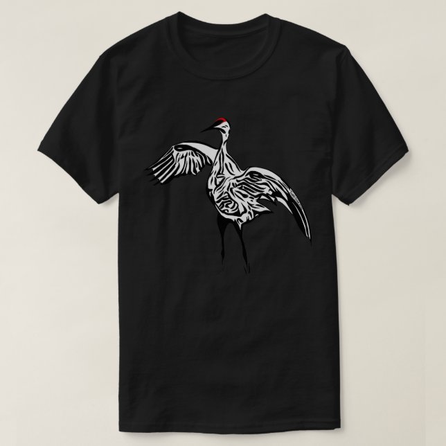 Camiseta Dancing Sandhill Crane (Diseño del anverso)