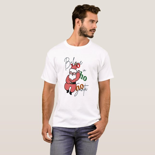 Camiseta Dancing Santa Christmas Tee | Believe in Santa (Anverso completo)