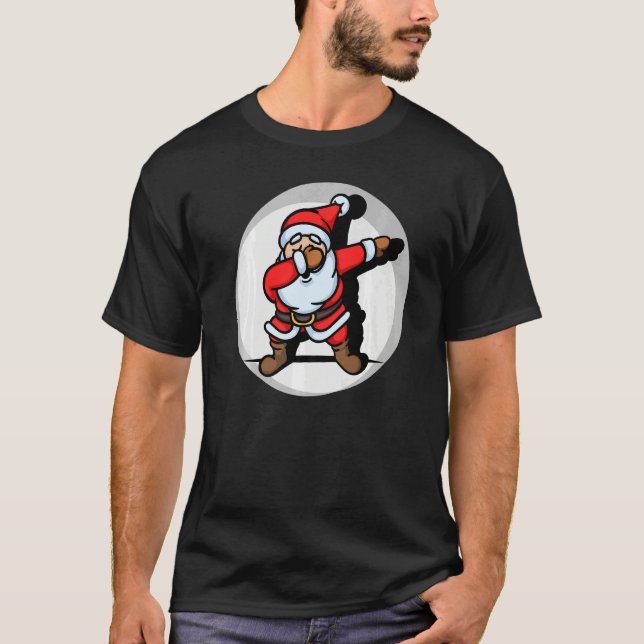 Camiseta Dancing Santa Claus Dab Dabbing Christmas Xmas (Anverso)