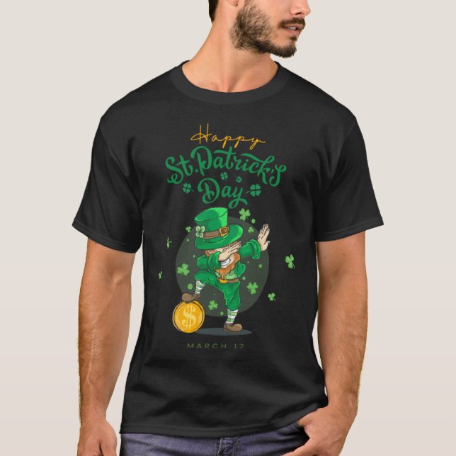 Camiseta Dancing Shamrock Ireland Vintage distressed green (Anverso)