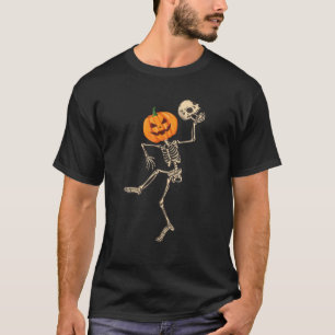 Camiseta Dancing Skeleton Cabeza de calabaza Funny Costo Ha