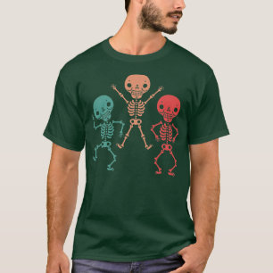 Camiseta Dancing Skeletons Retro Dancer Funny